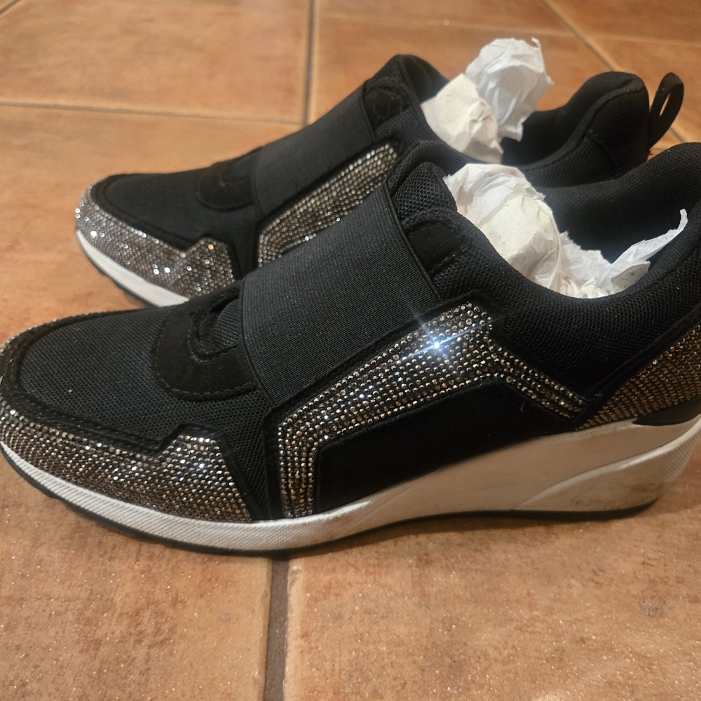 INC International Concepts Kids Black Glitter Sneakers